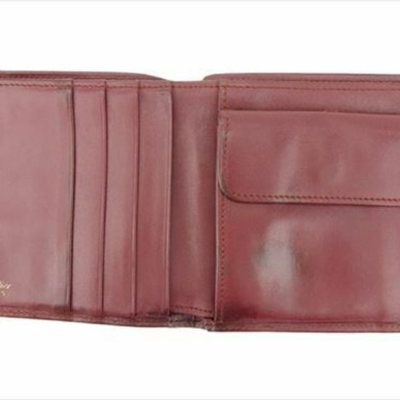 Authentic Cartier Wallet Purse Bifold Mastline Red Gold leather Woman - Picture 5 of 8